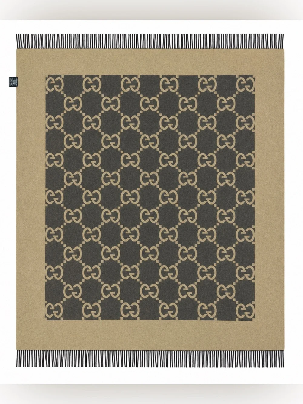 Authentic Gucci Firenze 1921 GG Monogram Wool and Cashmere Throw Blanket 72 x 56